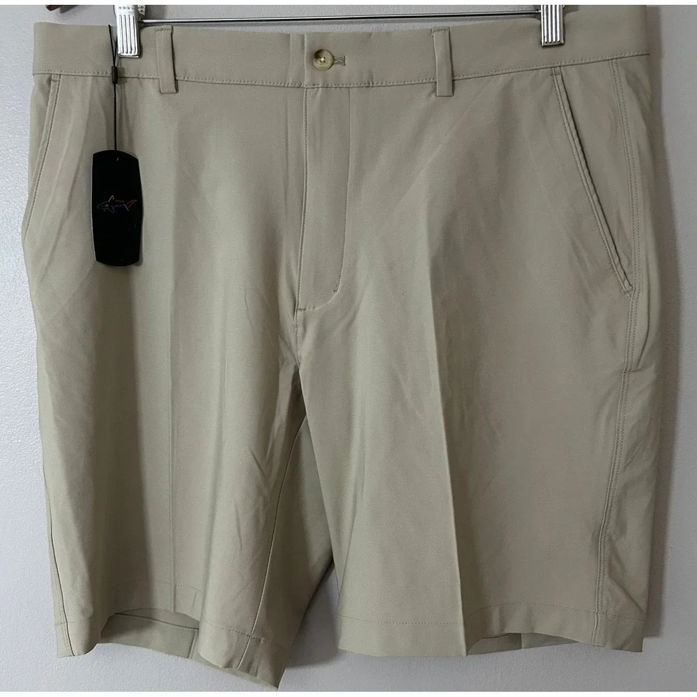 Greg Norman Golf‎ Shorts Mens 36 Tan Stretch Moisture Wicking Performance NWT